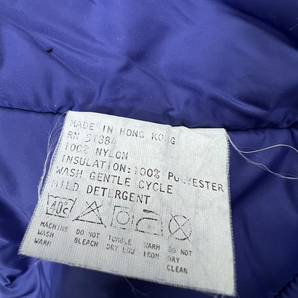 Vintage 90s Patagonia Insulated Parka Coat Jacket Hooded 10 Blue Ski Snow Board - Picture 13 of 15